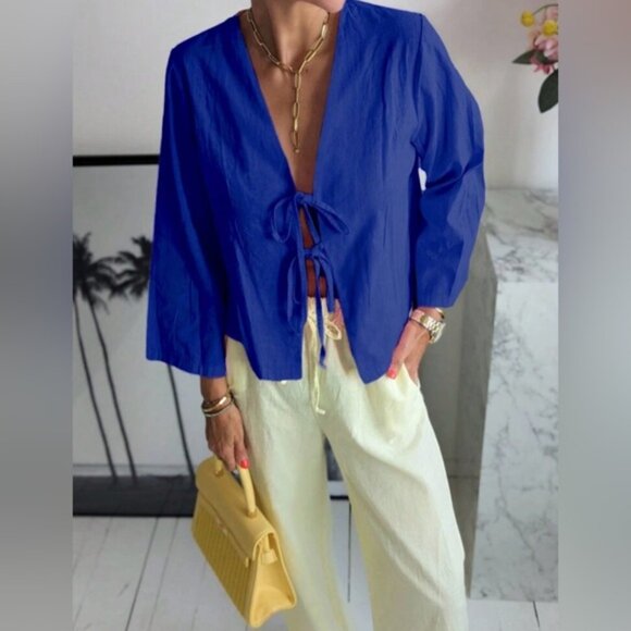 New flared sleeves blouse t-shirt - Picture 2 of 7